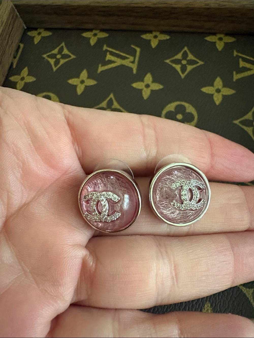 Designer-Inspired Pink Crystal Like Stud Earrings